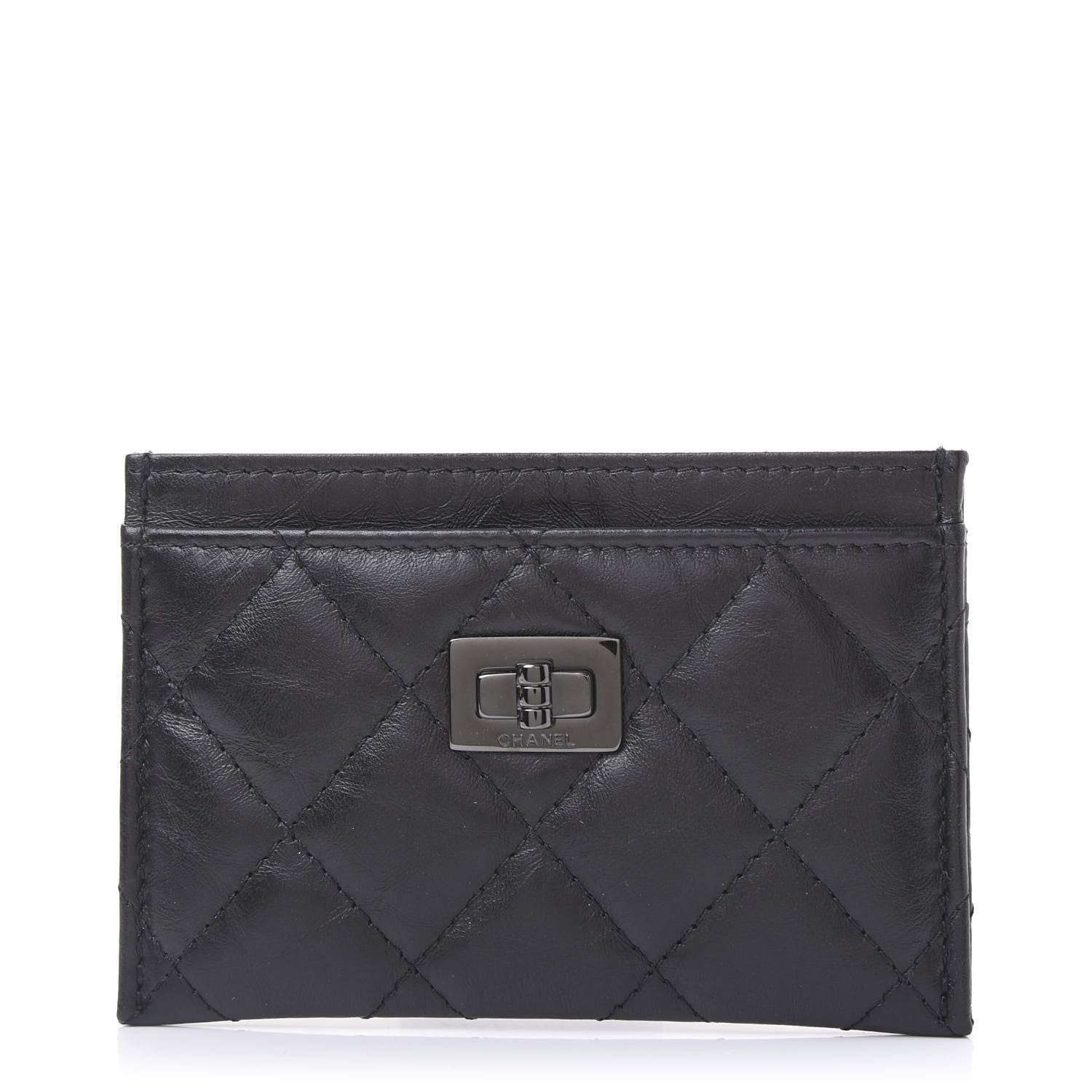 Chanel Aged Calfskin Quilted Reissue Card Holder So Black 1 of 11