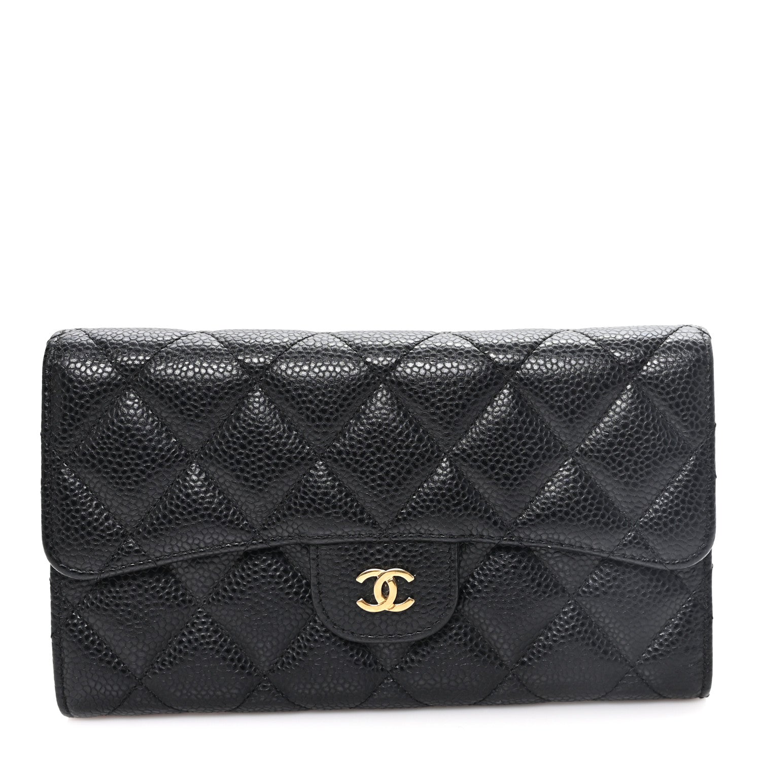 Chanel Caviar Quilted Large Flap Wallet Black 1 of 8