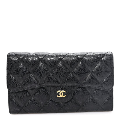 Chanel Caviar Quilted Large Flap Wallet Black 1 of 8