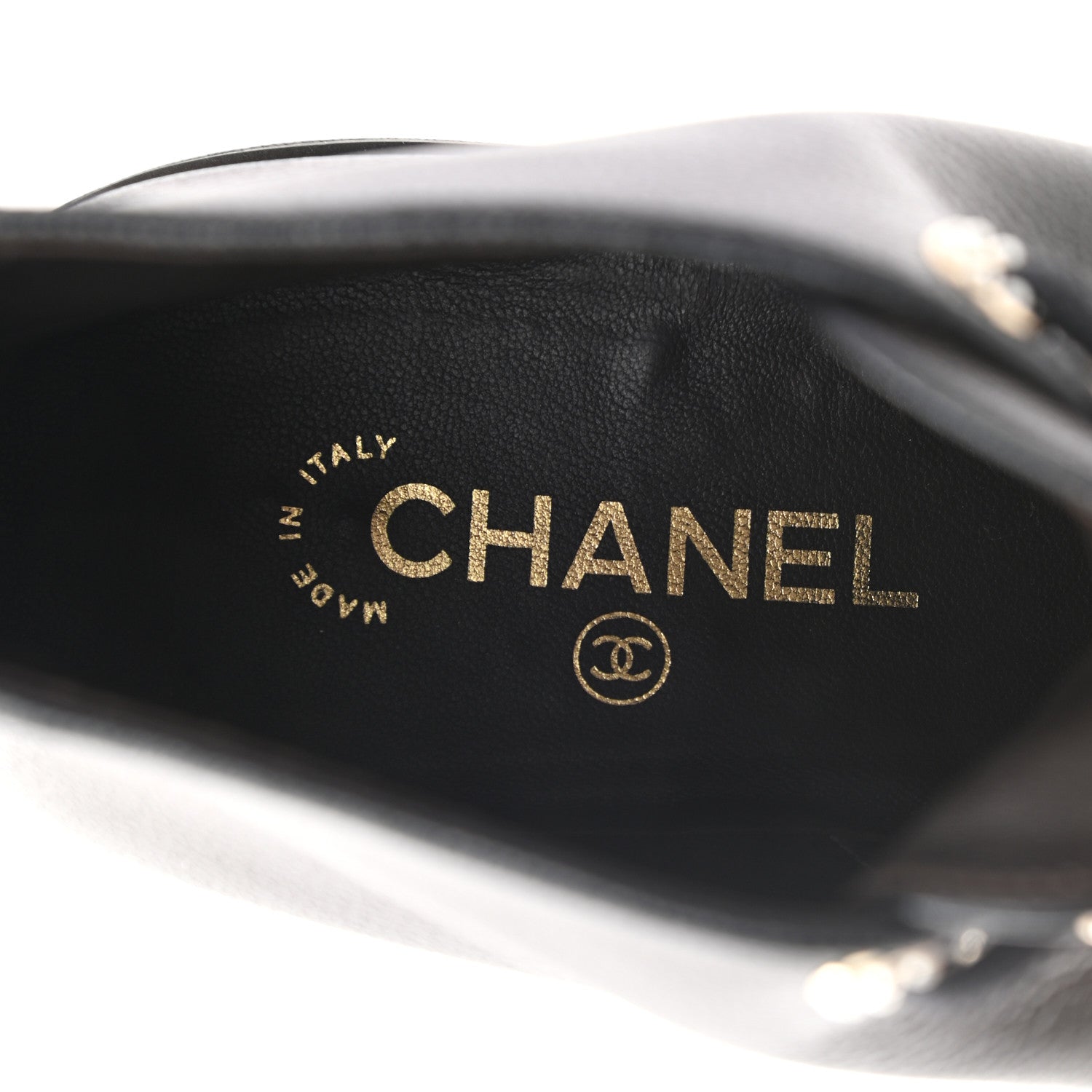 Chanel Goatskin Pearl Lace Up CC Short Boots 41.5 Brown Black 7 of 12