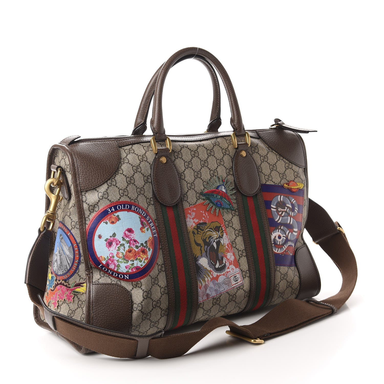 Gucci Soft GG Supreme Monogram Courrier Medium Duffle Bag Beige New Acero Multicolor 6 of 13