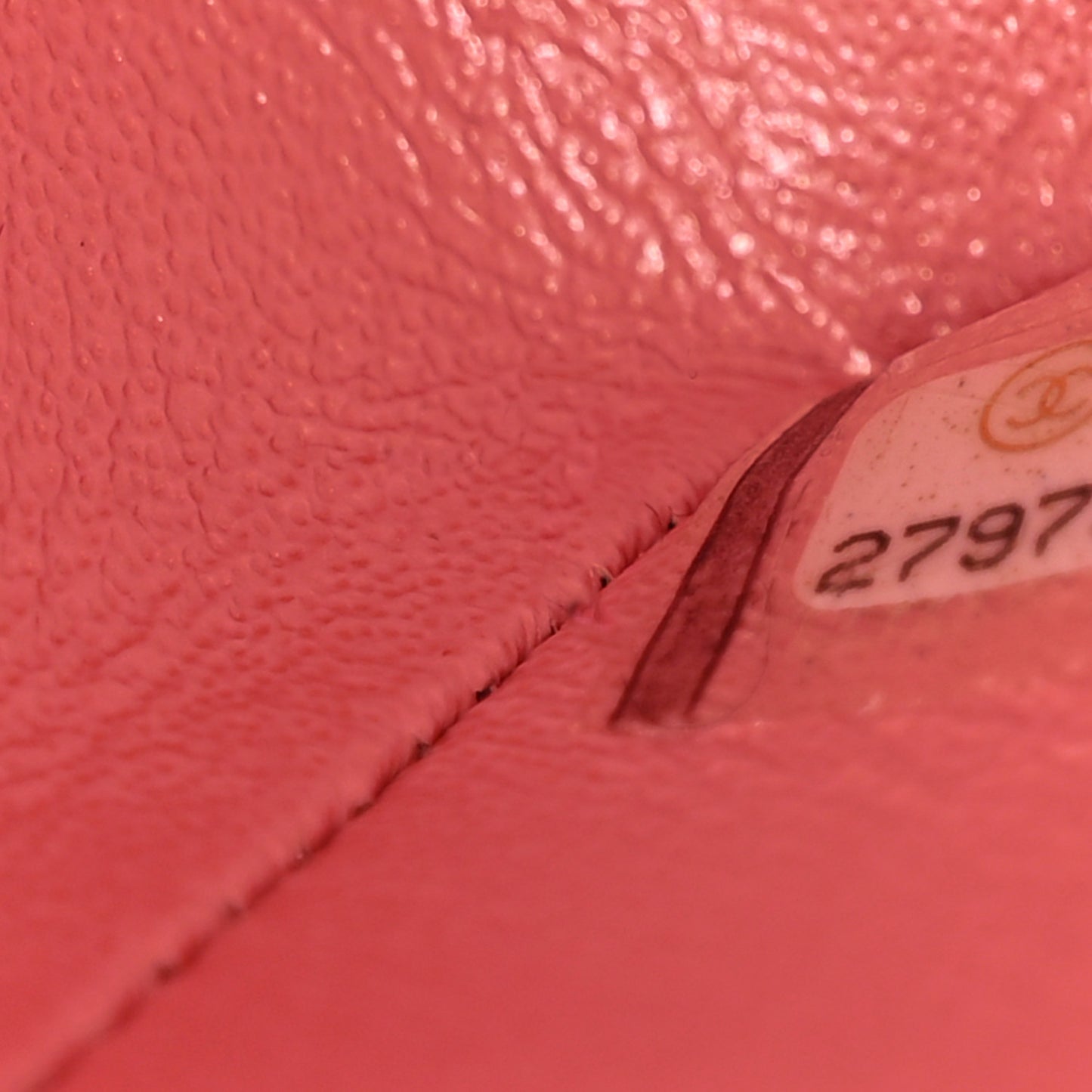 Iridescent Caviar Quilted Small Double Flap Pink
