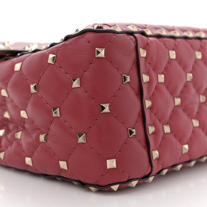 Valentino Garavani Nappa Large Rockstud Spike Shoulder Bag Rubino 8 of 9