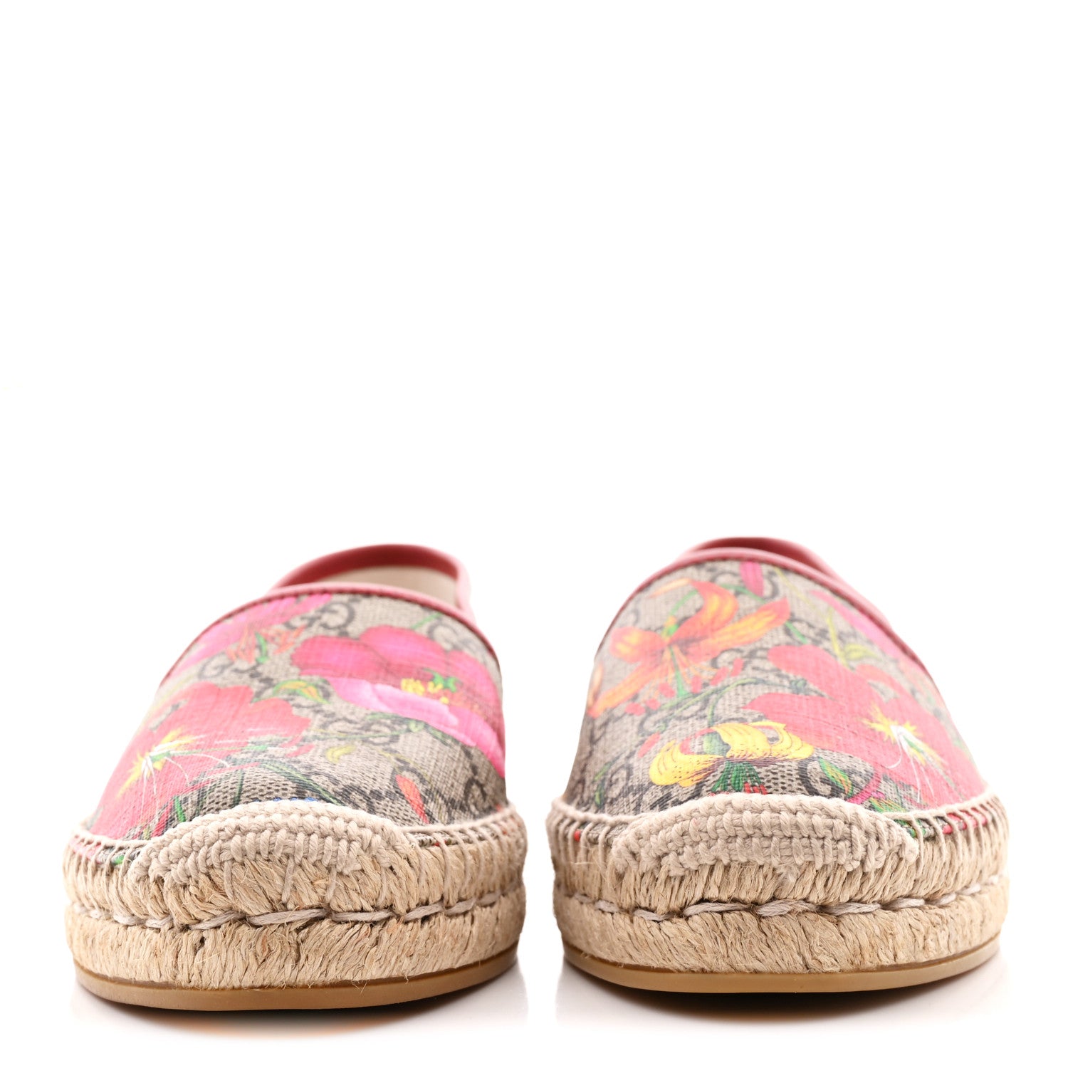 Gucci GG Supreme Monogram Tian Womens Espadrilles 36.5 Beige Ebony Multicolor Rosso 3 of 13
