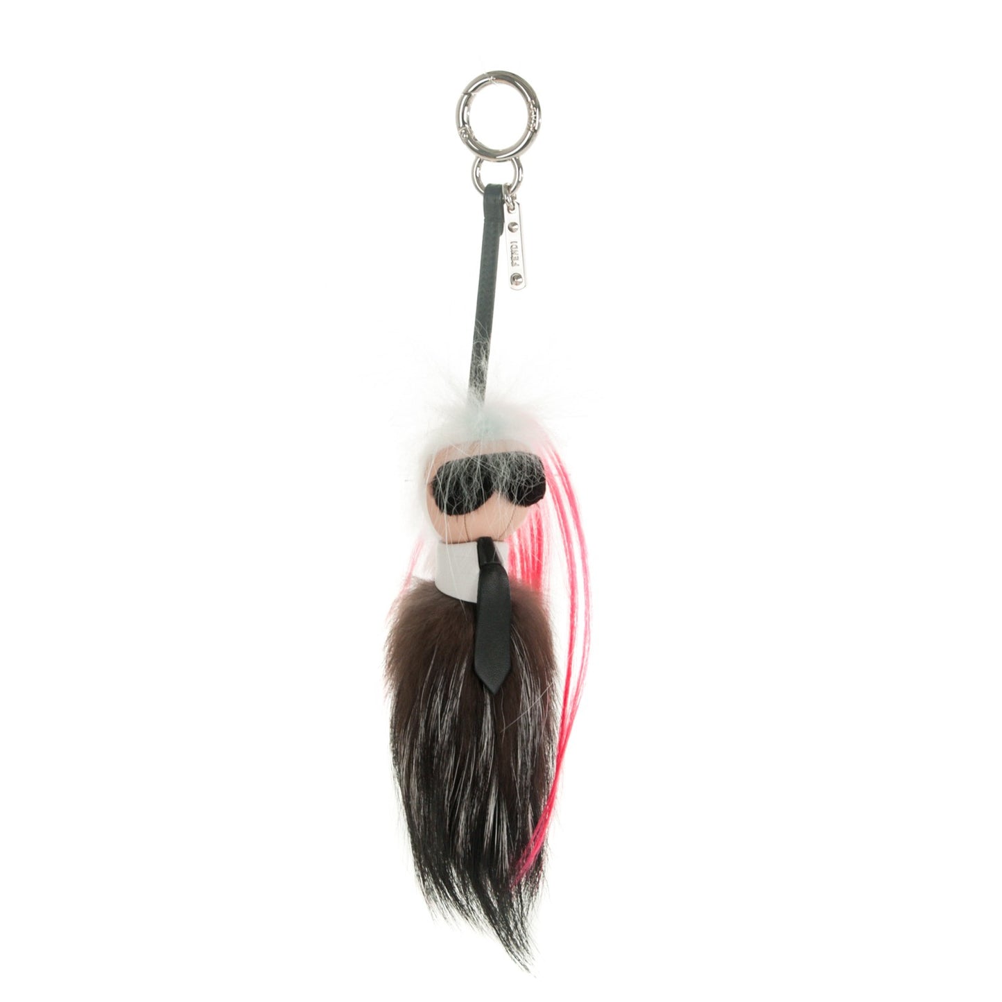 Mink Fox Goat Fur Mini Karlito Bag Charm Pink