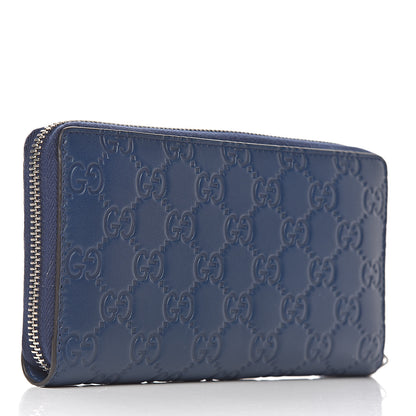 Gucci X MLB Guccissima Signature NY Yankees Embroidered Zip Around Wallet Royale Ivory 3 of 8