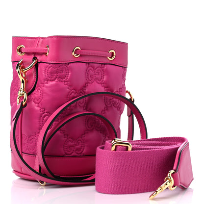 Gucci Nylon Calfskin Enamel GG Matelasse Bucket Bag Lovely 3 of 10