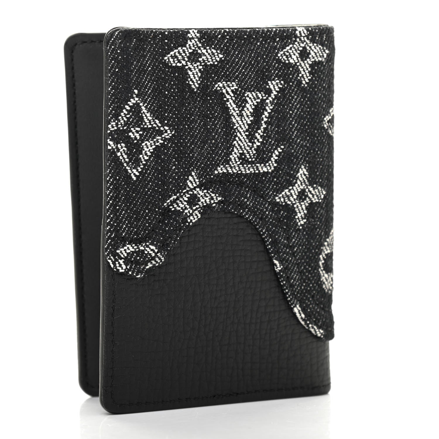 Louis Vuitton X NIGO Taurillon Monogram Denim Drip Pocket Organizer Black 3 of 6