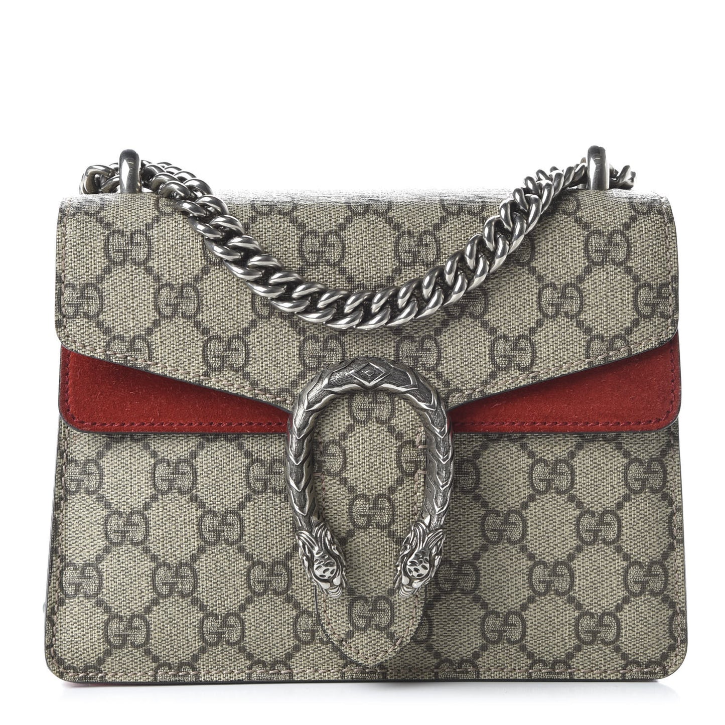 GG Supreme Monogram Mini Dionysus Shoulder Bag Hibiscus Red