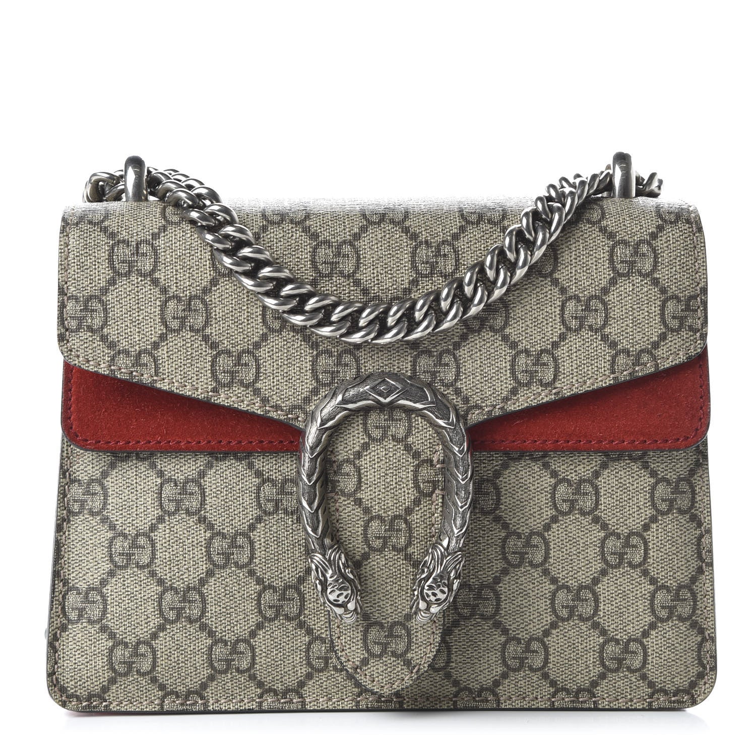 Gucci GG Supreme Monogram Mini Dionysus Shoulder Bag Hibiscus Red 1 of 11