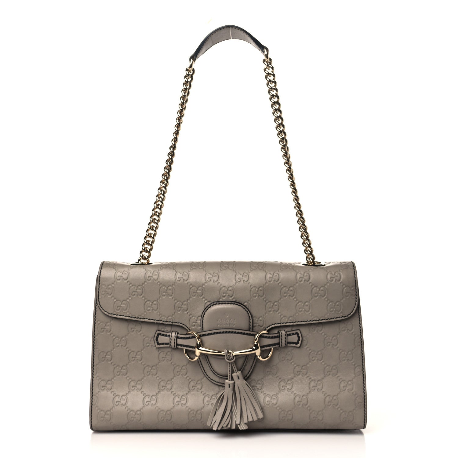 Gucci Soft Guccissima Medium Emily Chain Shoulder Bag Storm Grey 1 of 9