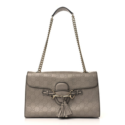 Gucci Soft Guccissima Medium Emily Chain Shoulder Bag Storm Grey 1 of 9