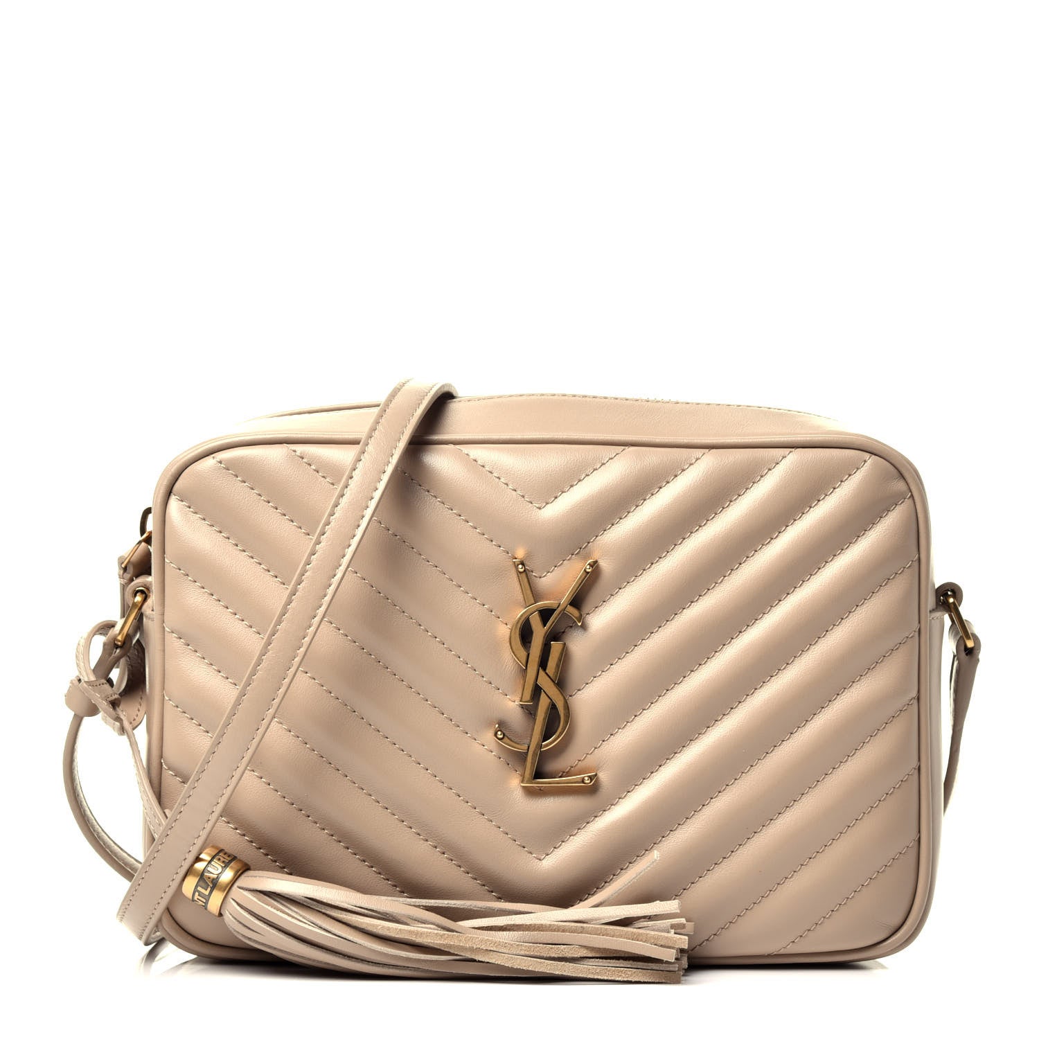 Saint Laurent Calfskin Matelasse Monogram Lou Camera Bag Dark Latte 1 of 9