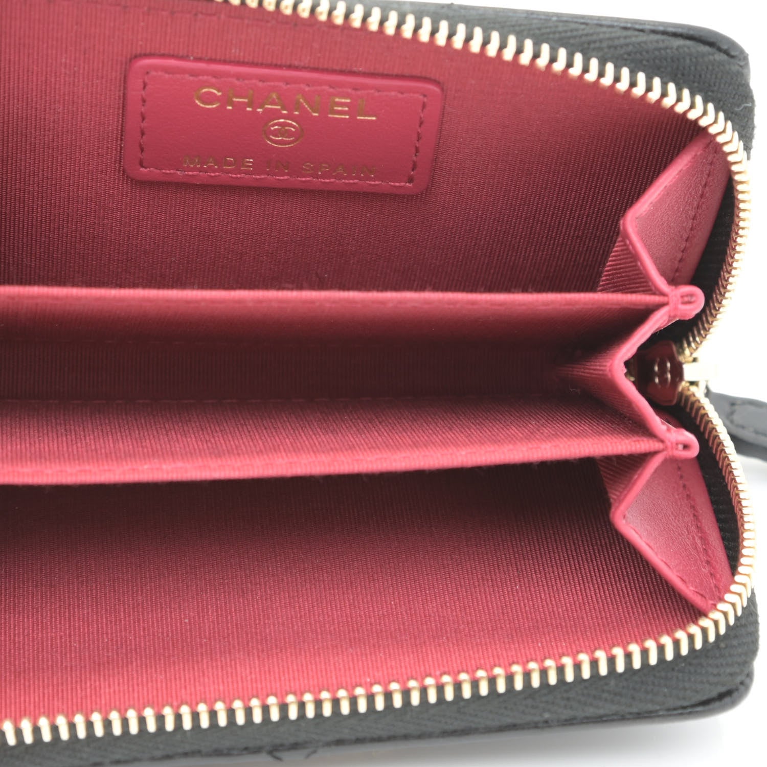 Chanel Lambskin Quilted Chanel 19 Zip Around Coin Purse Wallet Black 7 of 10