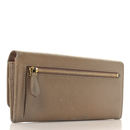 Prada Saffiano Bi-Color Metal Continental Flap Travel Wallet Cammeo Orchidea 4 of 11