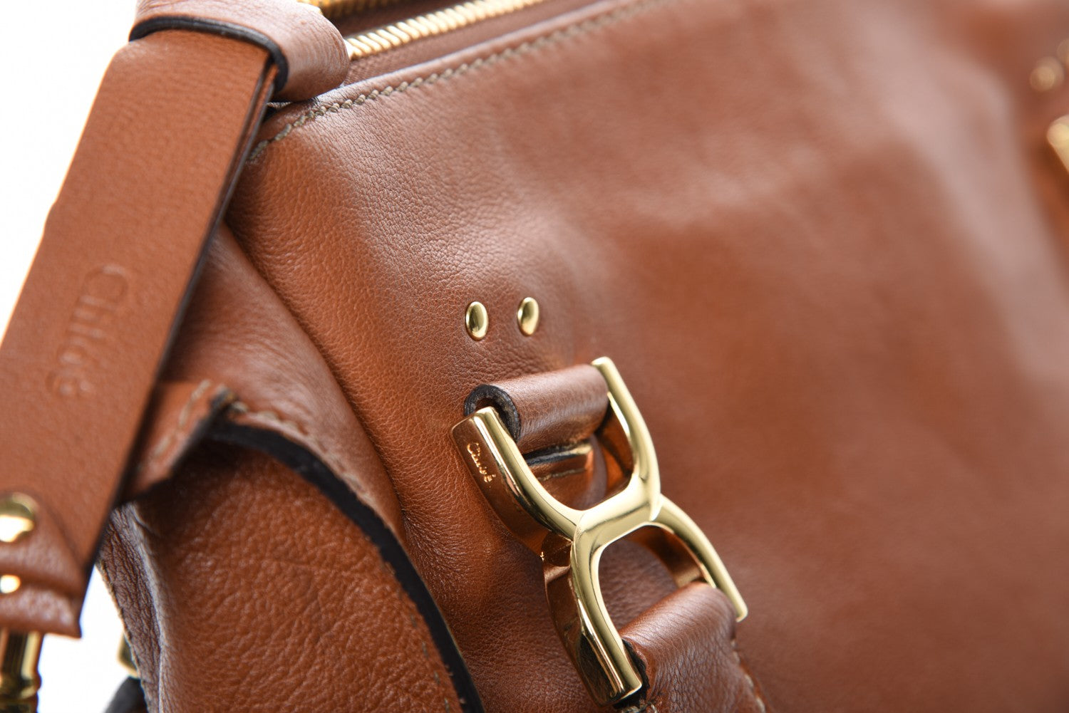 Chloe Calfskin Medium Marcie Nude Satchel Tobacco 10 of 16