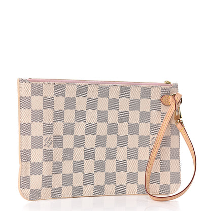 Louis Vuitton Damier Azur Neverfull MM GM Pochette Rose Ballerine 3 of 8