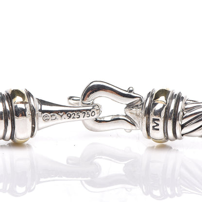 David Yurman Sterling Silver 18K Yellow Gold 4mm Cable Buckle Bracelet 4 of 4
