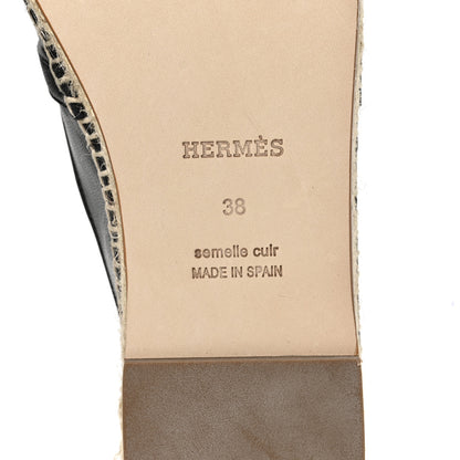 Hermes Goatskin Feria Espadrille 38 Black 7 of 9