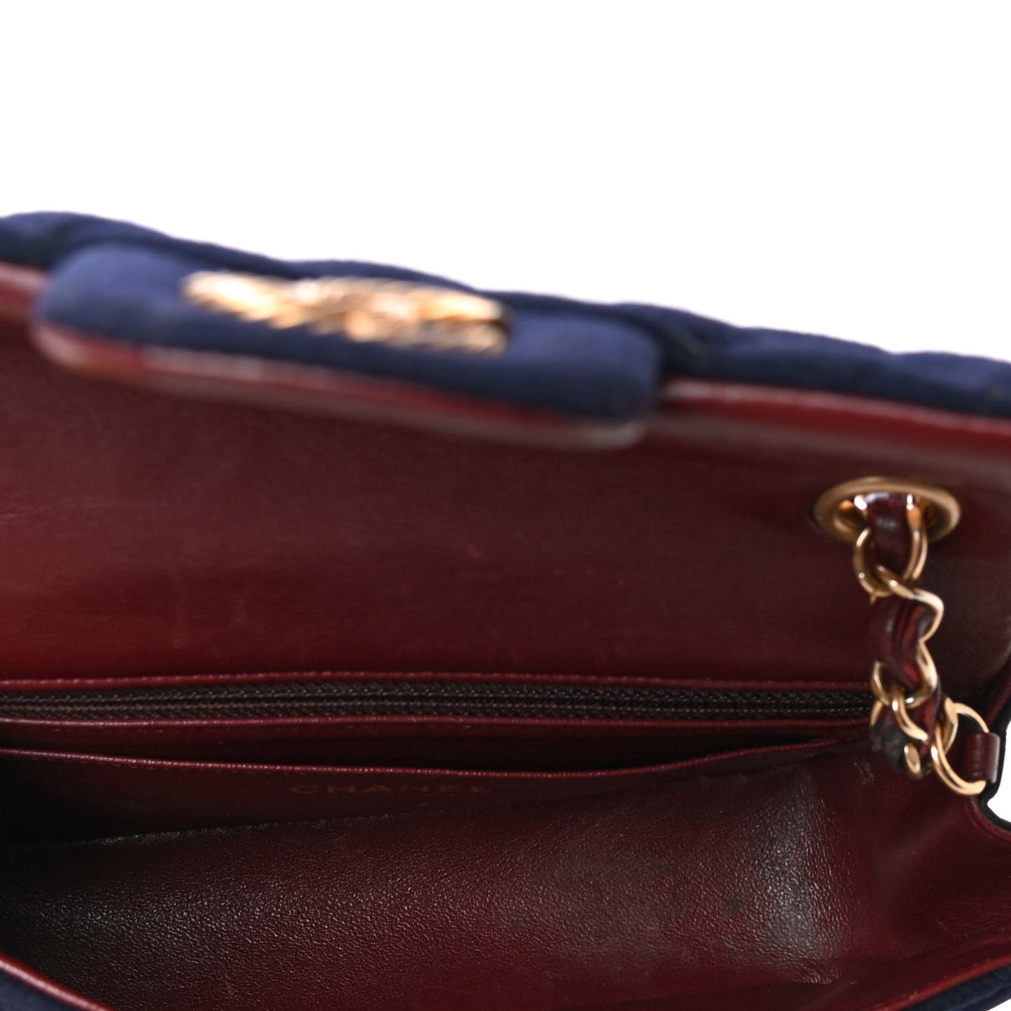 Felt Quilted Paris-Hamburg Charms Mini Rectangular Flap Dark Navy