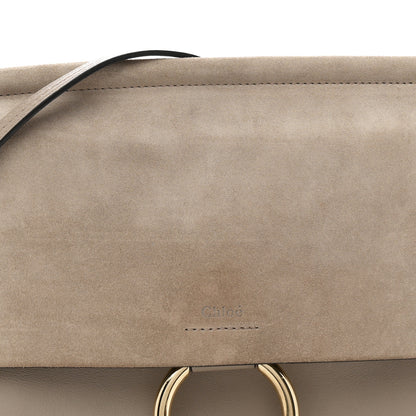 Chloe Calfskin Suede Medium Faye Shoulder Bag Motty Grey 8 of 10