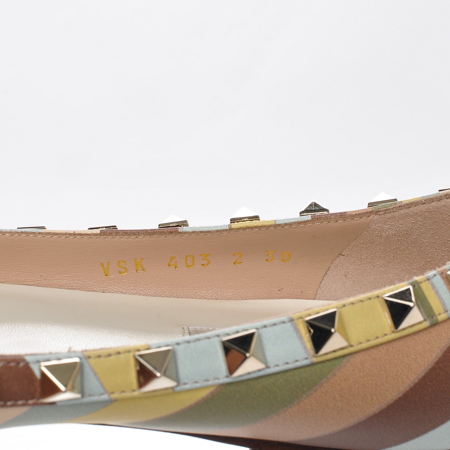 Valentino Garavani Nappa Native Couture 1975 Rockstud Ballerina Flats 38 Multicolor 9 of 9