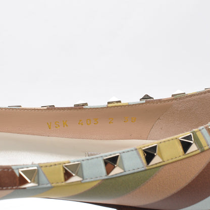 Valentino Garavani Nappa Native Couture 1975 Rockstud Ballerina Flats 38 Multicolor 9 of 9