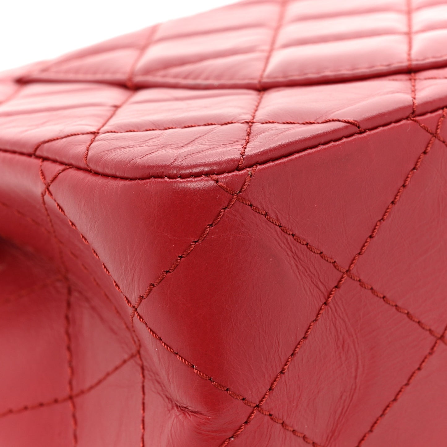 Aged Calfskin Quilted 2.55 Reissue 227 Flap Red
