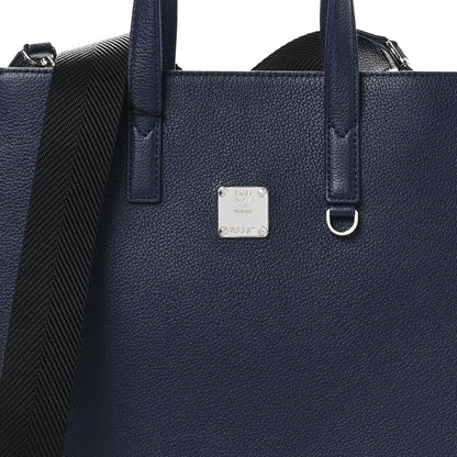 MCM Grained Calfskin Camouflage Small Aren Tote Navy 7 of 10