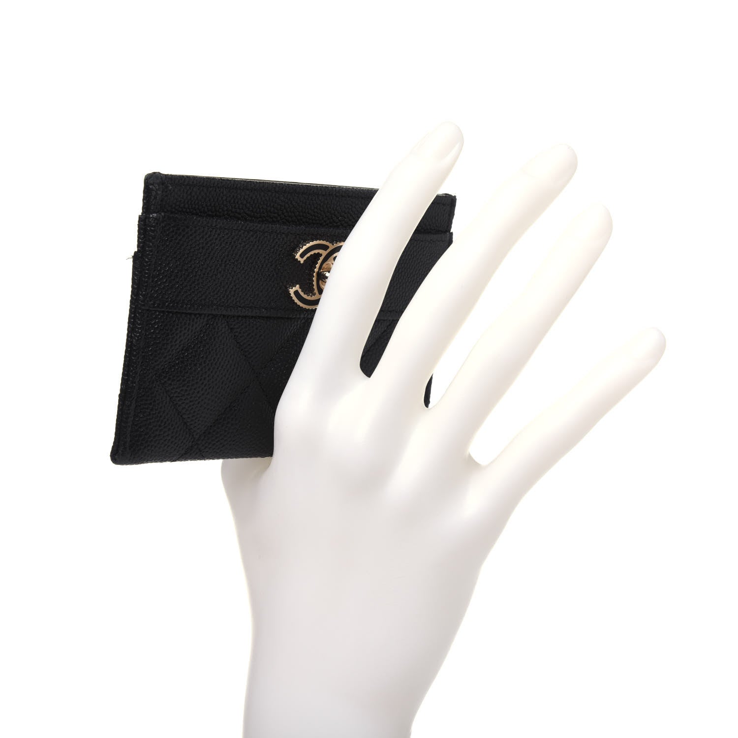 Chanel Caviar Quilted Vintage Mademoiselle Card Holder Black 2 of 16