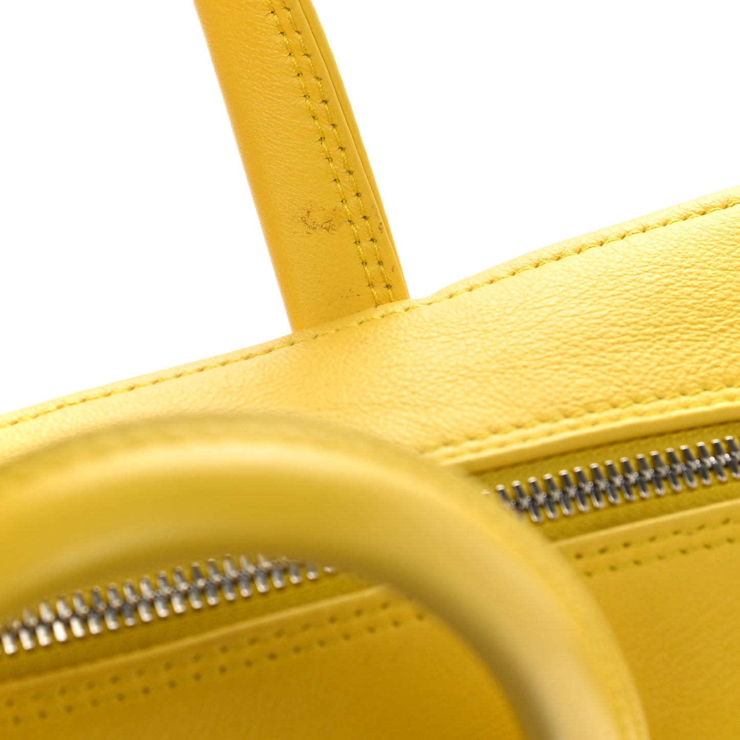 Shiny Day Calfskin Logo S Triangle Duffle Jaune Black