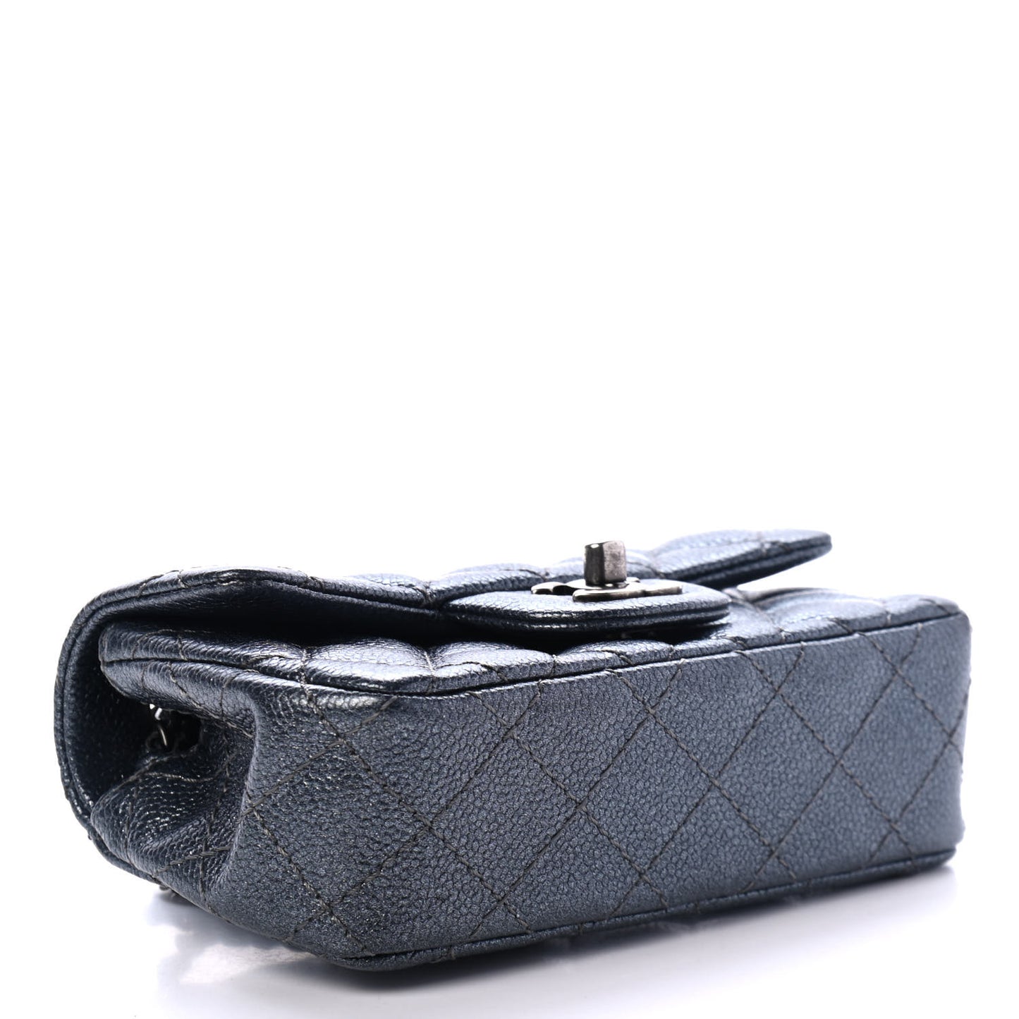 Metallic Caviar Quilted Extra Mini Flap Dark Grey