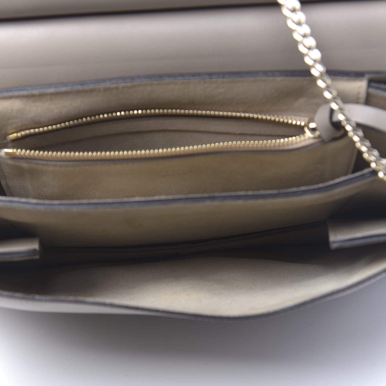 Chloe Calfskin Suede Medium Faye Shoulder Bag Motty Grey 5 of 11