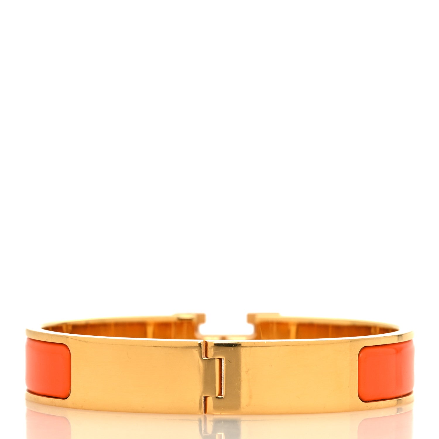 Hermes Enamel Narrow Clic Clac H Bracelet GM Orange 3 of 5