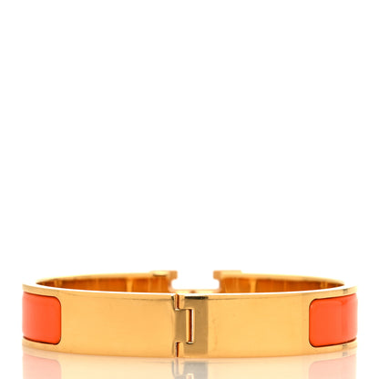 Hermes Enamel Narrow Clic Clac H Bracelet GM Orange 3 of 5