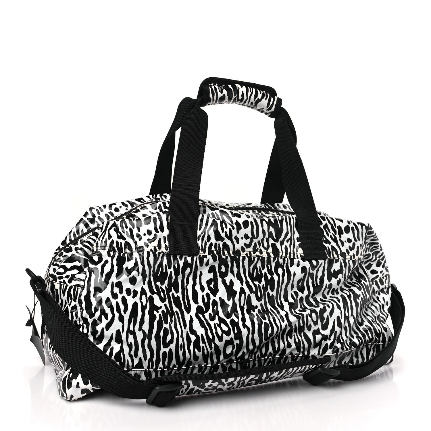 Saint Laurent Nylon Nuxx Leopard Ripstop Duffle Black White 3 of 9