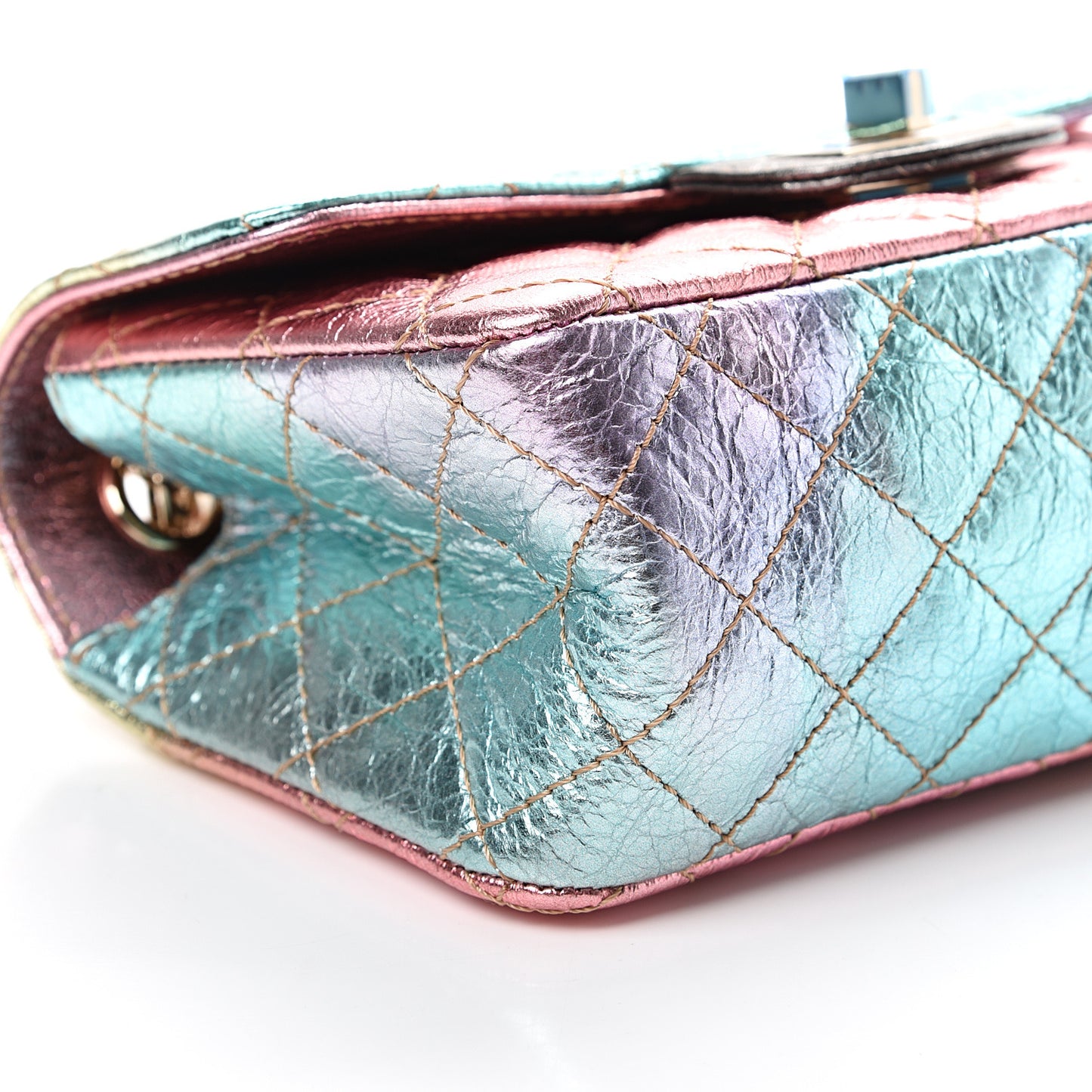 Metallic Goatskin Quilted Mini 2.55 Reissue Flap Multicolor