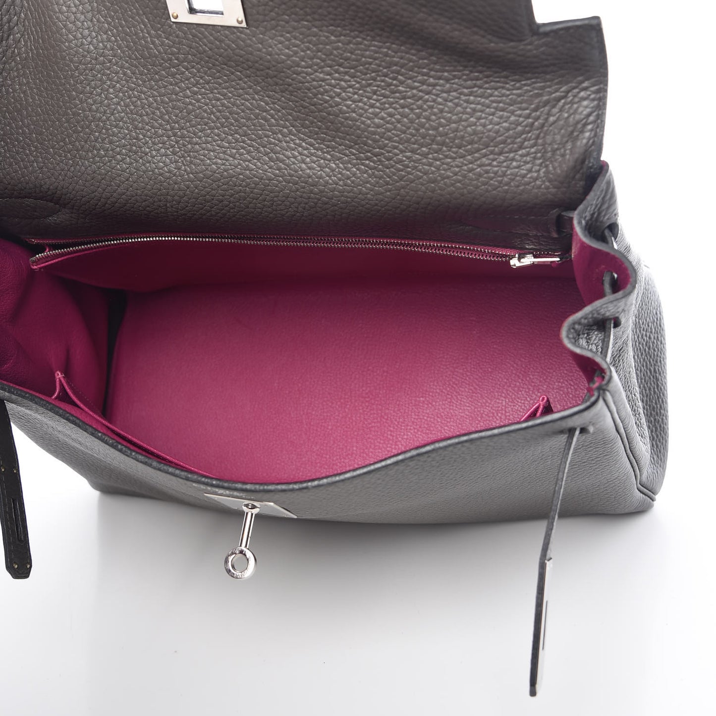 Taurillon Clemence Horseshoe Kelly Retourne 32 Graphite Tosca