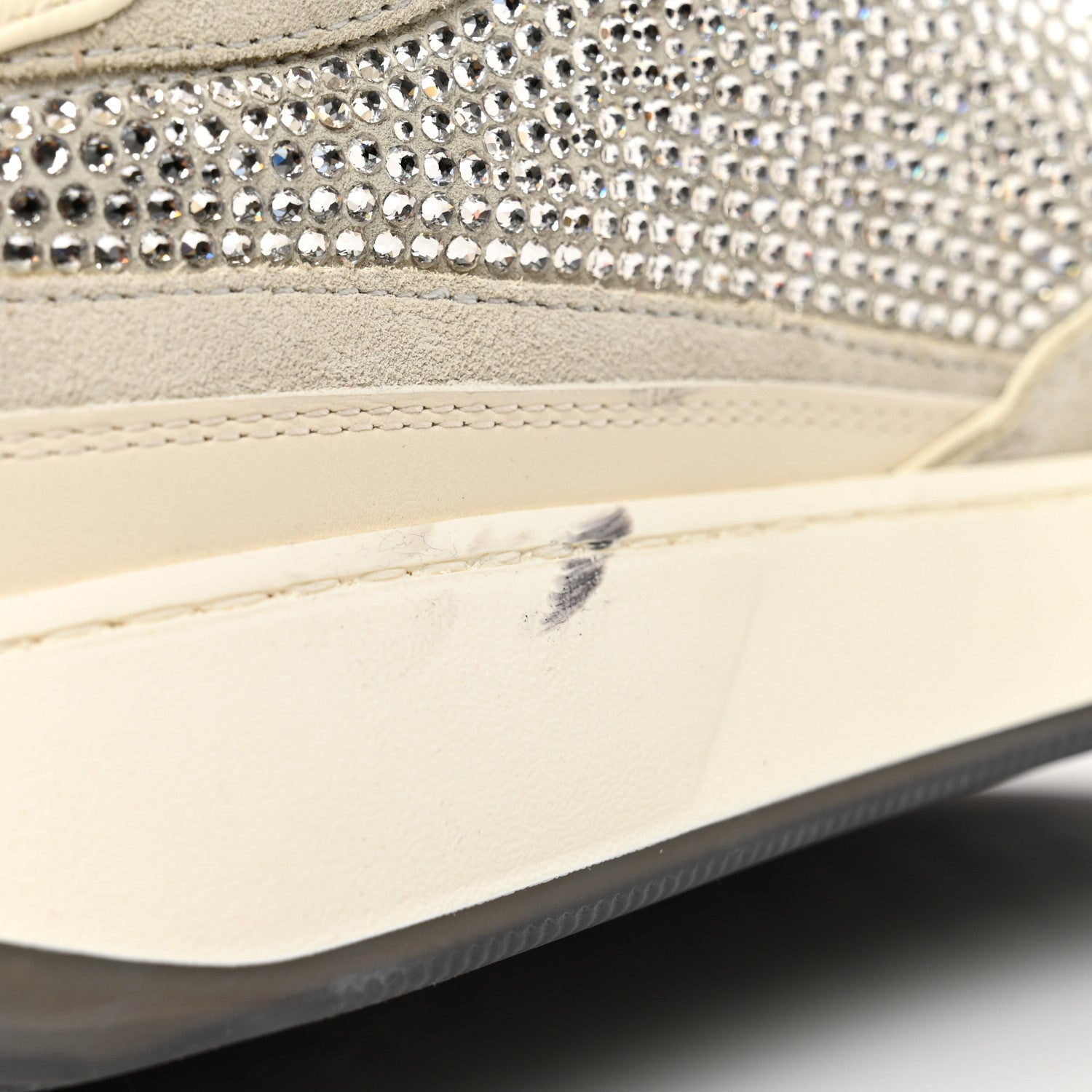Chanel Calfskin Suede Crystal Womens CC Sneakers 40 White 9 of 9