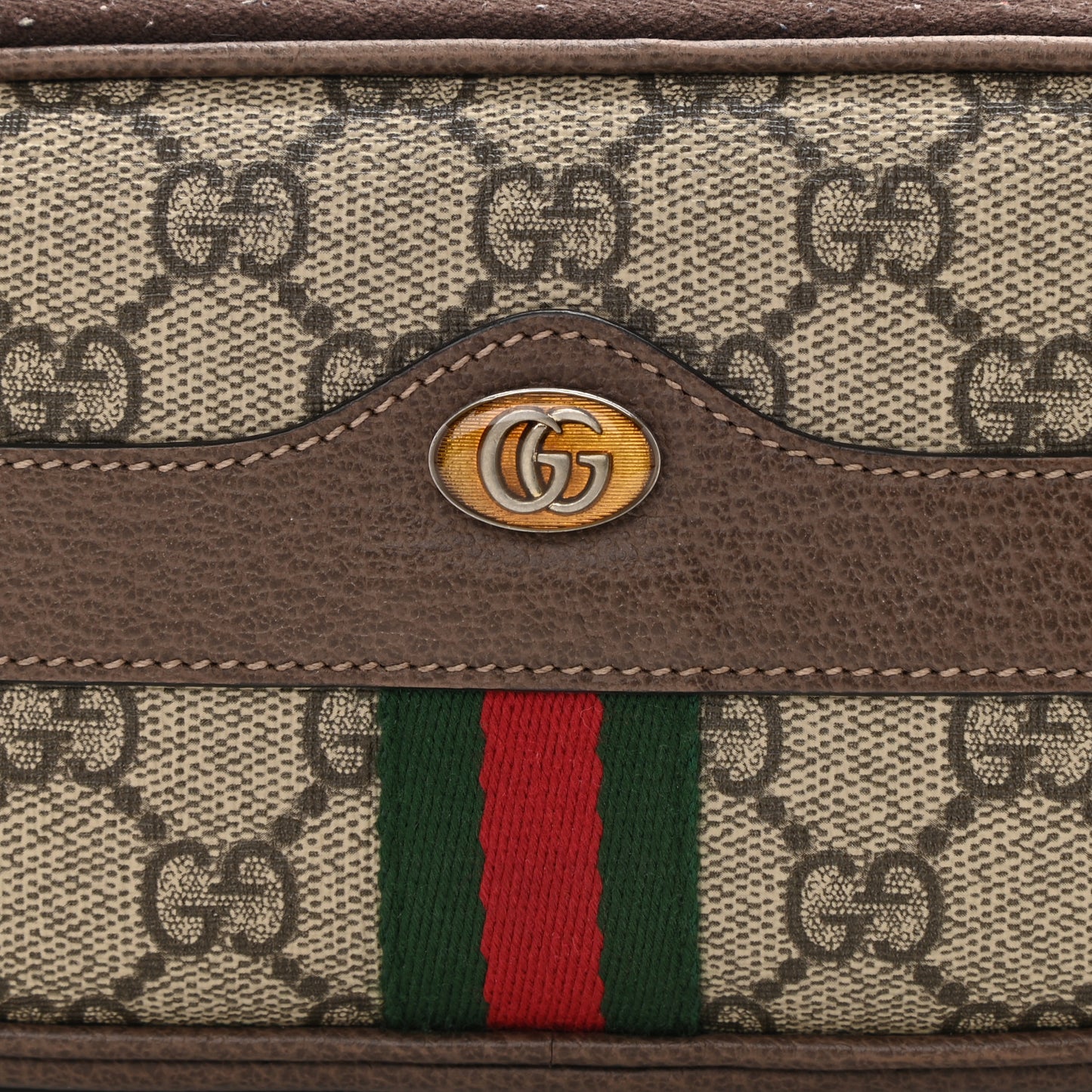 GG Supreme Monogram Ophidia Belted iPhone Case 85 34 Dark Brown