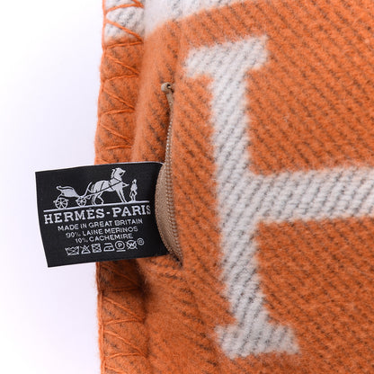 Hermes Wool Cashmere Avalon Pillow PM Ecru Potiron 3 of 3