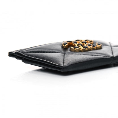 Chanel Lambskin Quilted Chanel 19 Card Holder Black 5 of 6