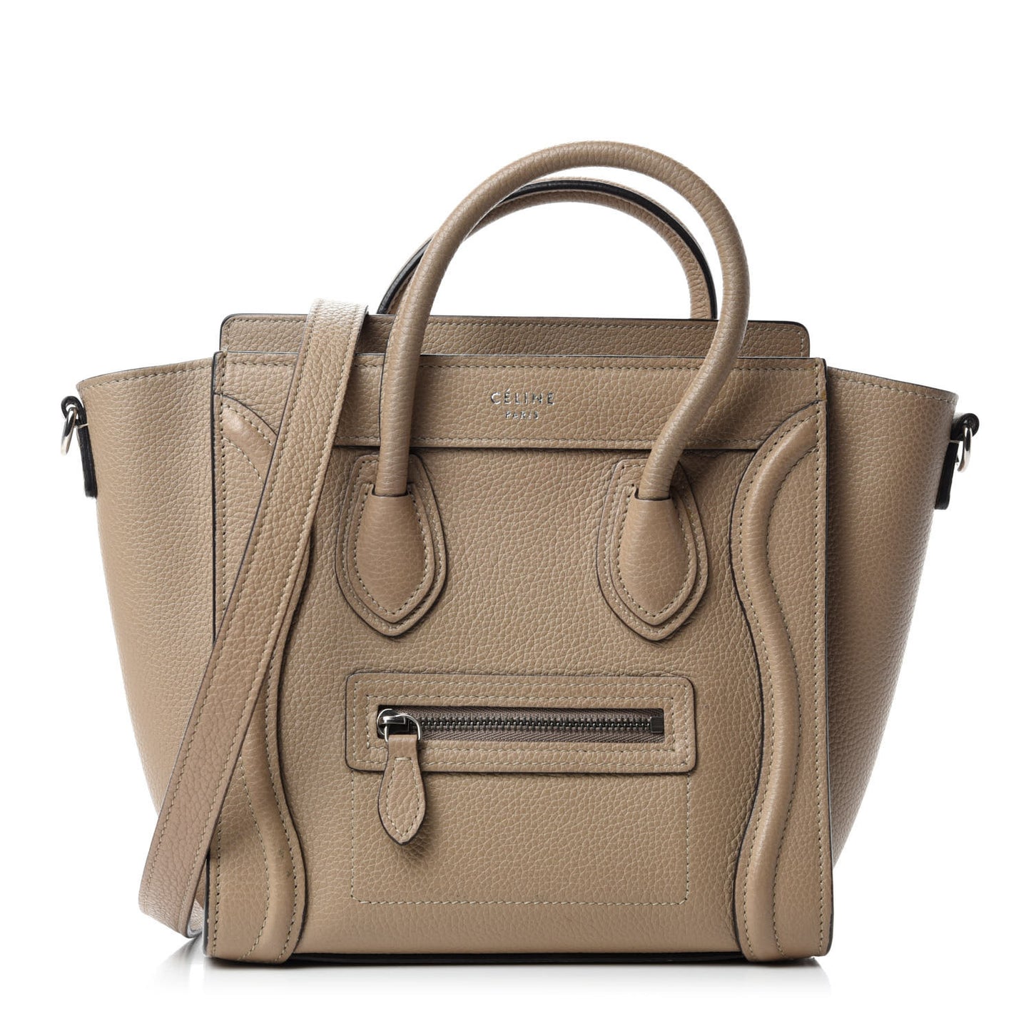 Drummed Calfskin Nano Luggage Dune