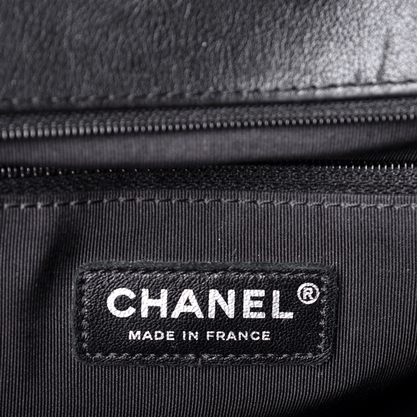 Calfskin Quilted Large Boy Flap Black