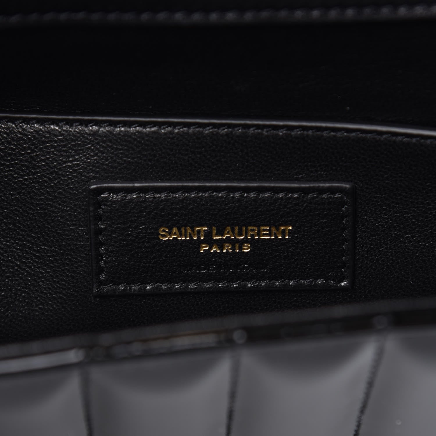 Saint Laurent Patent Matelasse Monogram Large Vicky Chain Bag Black 6 of 8