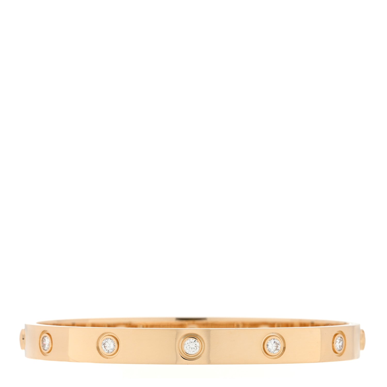 Cartier 18K Yellow Gold 10 Diamond LOVE Bracelet 17 2 of 4