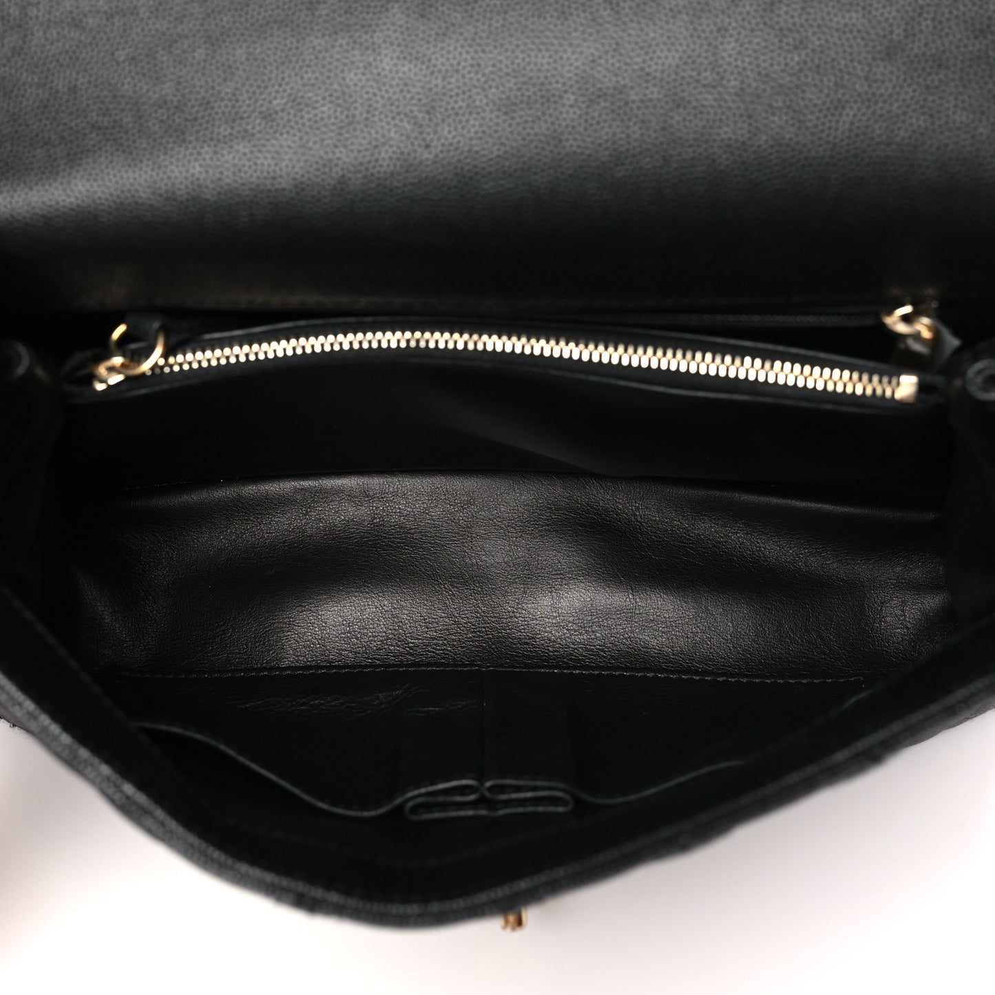 Caviar Lizard Embossed Quilted Small Coco Handle Flap Black