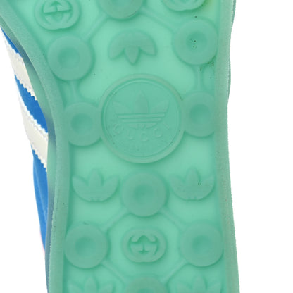 Gucci X ADIDAS Silk Duchesse Demetra Rubber Womens Gazelle Sneakers 10 Jade Capri Avio Off White 6 of 9
