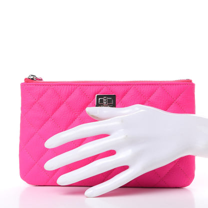 Chanel Goatskin Quilted Medium Reissue Cosmetic Case Pink 2 of 8