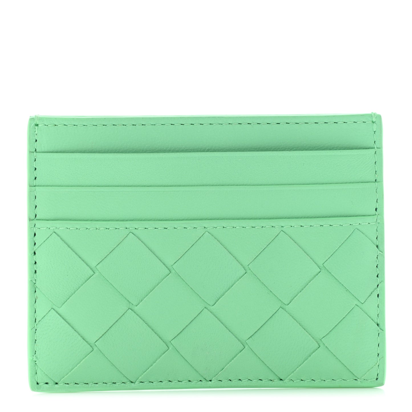 Nappa Intrecciato Card Holder Teal